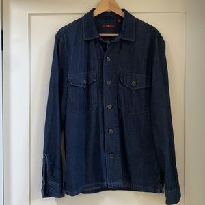 7 for all mankind denim button down western mens dress shirt Sz. L